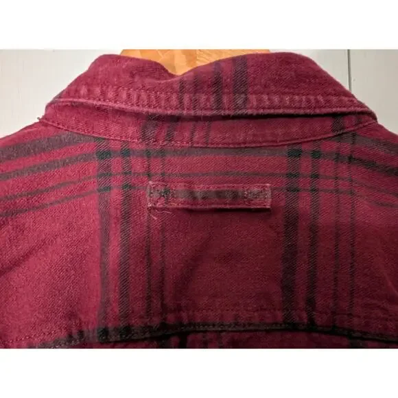 Duluth Trading Co Free Swingin Flannel Shirt Womens Large Red Plaid Button Down - Picture 8 of 9